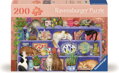 RAVENSBURGER Puzzle Kočky v regálu 200 dílků