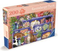 RAVENSBURGER Puzzle Kočky v regálu 200 dílků
