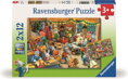 RAVENSBURGER Puzzle Vánoční kouzlo v továrně na hračky 2x12 dílků