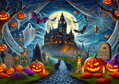 WOODEN CITY Dřevěné puzzle Halloweenský hrad 1010 dílků