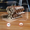 UGEARS 3D puzzle Motor V8, 776 dílků