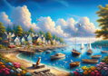 ART PUZZLE Puzzle Přístav plný plachetnic 260 dílků