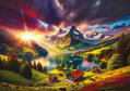 ART PUZZLE Puzzle Na úpatí Alp 500 dílků