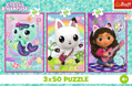 TREFL Puzzle Gábinin kouzelný domek: Setkání s Gabby a kočkami 3x50 dílků