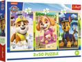 TREFL Puzzle Tlapková patrola: Naši pejsci 3x50 dílků