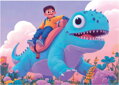 EDUCA Puzzle Přátelští dinosauři 4v1 (20,40,60,80 dílků)