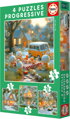 EDUCA Puzzle Králičí město 4v1 (12,16,20,25 dílků)