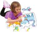 DOHÁNY Podlahové obrysové puzzle Pejsek a kočička 12 dílků