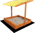 SAND TROPIC Dřevěné pískoviště se stříškou 120x120cm (impregnované) žluto-bílé