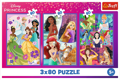 TREFL Puzzle Přátelství princezen 3x80 dílků