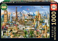 EDUCA Miniaturní puzzle Symboly Evropy 1000 dílků