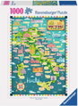 RAVENSBURGER Puzzle Mapa Itálie - Italská vinařská prohlídka 1000 dílků