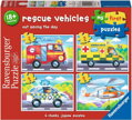 RAVENSBURGER Moje první puzzle: Záchranářská vozidla 4v1 (2,3,4,5 dílků)