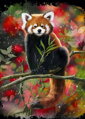 ALIPSON Puzzle Panda červená sedící na větvi 1000 dílků