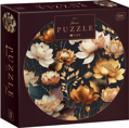 INTERDRUK Kulaté puzzle Flowers: Zlaté květy 500 dílků