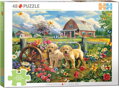 EUROGRAPHICS Puzzle Connecting Pieces: Štěňata na jaře 48 dílků