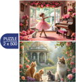 ALIPSON Puzzle Malá balerína a Romantická zahrada 2x500 dílků