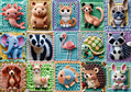 TREFL Puzzle Premium Plus Háčkovaná zvířátka 1000 dílků