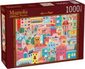 MAGNOLIA Puzzle Barevné domy 1000 dílků