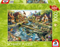 SCHMIDT Puzzle Vesnice na okraji lesa 1000 dílků
