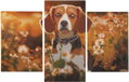CRAFT ID Diamantové malování na rámu Pes triptych 40x20 cm + 30x20 cm