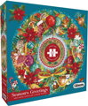 GIBSONS Kulaté puzzle Vánoční pozdravy 500 dílků