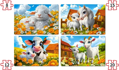 CASTORLAND Puzzle Milující zvířátka 4v1 (8,12,15,20 dílků)