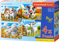 CASTORLAND Puzzle Milující zvířátka 4v1 (8,12,15,20 dílků)