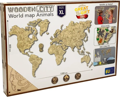 WOODEN CITY Dřevěná mapa světa ZOO XL (120x80cm)