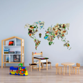 WOODEN CITY Dřevěná mapa světa ZOO XL (120x80cm)