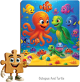 WOODEN CITY Dřevěné puzzle Chobotnice a želva 20 dílků