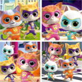 EDUCA Puzzle v kufříku Super Kitties 4v1 (12,16,20,25 dílků)