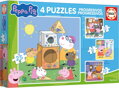 EDUCA Puzzle Prasátko Peppa 4v1 (12,16,20,25 dílků)