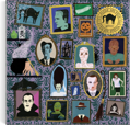 GALISON Metalické čtvercové puzzle Strašidelné portréty 500 dílků