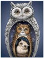 NORIMPEX Diamantové malování Soví matrjoška 30x40cm