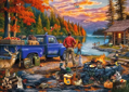 RAVENSBURGER Puzzle Západ slunce u jezera 300 dílků