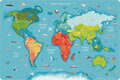 VIGA Dřevěná mapa světa s tabulí v českém jazyce