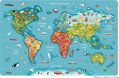 VIGA Dřevěná mapa světa s tabulí v českém jazyce