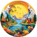 ART PUZZLE Kulaté puzzle Krajina z papíru 570 dílků