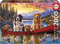 EDUCA Puzzle Psí rodinka na lodi 2000 dílků