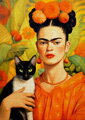 ENJOY Puzzle Frida Kahlo s kočkou 1000 dílků