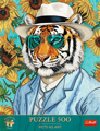 TREFL Puzzle Premium Plus Pets as Art: Pan Tygr a Slunečnice 500 dílků