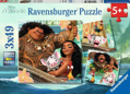 RAVENSBURGER Puzzle Odvážná Vaiana: Zrozena k cestování 3x49 dílků