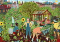 RAVENSBURGER Puzzle Práce na zahrádce 1000 dílků