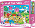 GALT Obří podlahové puzzle Víly a jednorožci 30 dílků