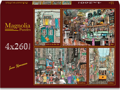 MAGNOLIA Puzzle Láska ve vzduchu, Retro bar, Broadway, Uličky Lisabonu 4x260 dílků