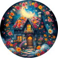 BLUEBIRD Kulaté puzzle Květinová chaloupka 501 dílků