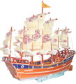 WOODEN TOY , WCK 3D puzzle Plachetnice Dynastie Ming barevná