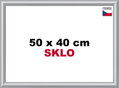 BFHM Plastový rám na puzzle 50x40 - stříbrný