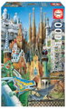 EDUCA Miniaturní puzzle Koláž z díla A.Gaudí 1000 dílků